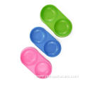 plastic pet double bowl dog feeder pet accessories